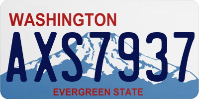 WA license plate AXS7937