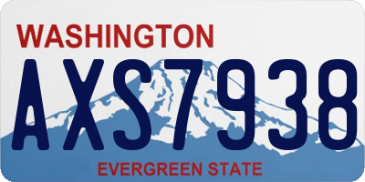 WA license plate AXS7938