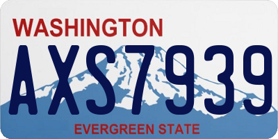 WA license plate AXS7939