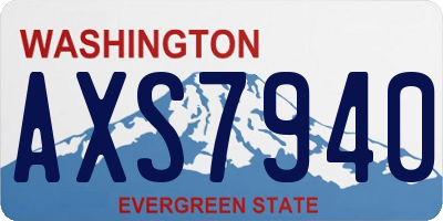 WA license plate AXS7940