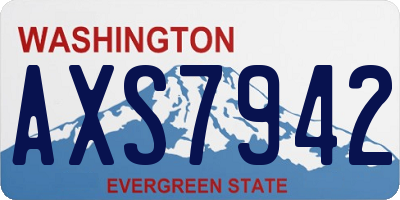 WA license plate AXS7942