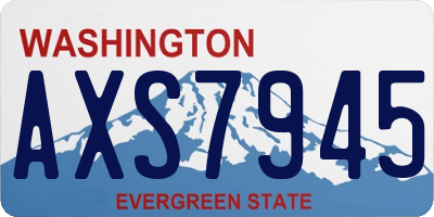 WA license plate AXS7945