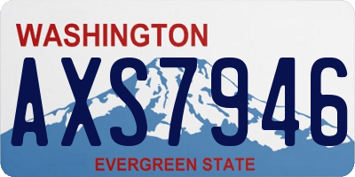 WA license plate AXS7946