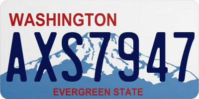 WA license plate AXS7947