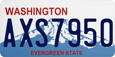 WA license plate AXS7950