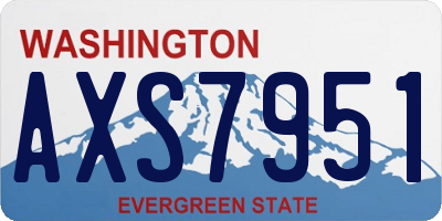 WA license plate AXS7951
