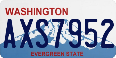 WA license plate AXS7952