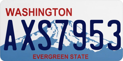 WA license plate AXS7953
