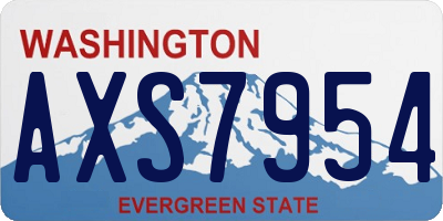 WA license plate AXS7954