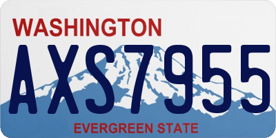 WA license plate AXS7955
