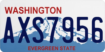 WA license plate AXS7956