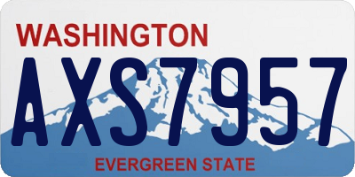 WA license plate AXS7957