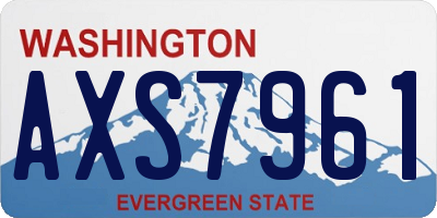 WA license plate AXS7961
