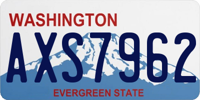 WA license plate AXS7962