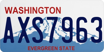 WA license plate AXS7963