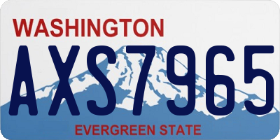 WA license plate AXS7965
