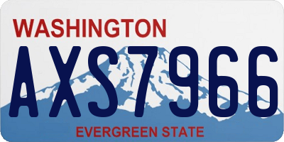 WA license plate AXS7966