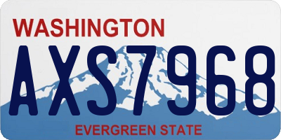 WA license plate AXS7968
