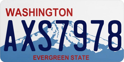 WA license plate AXS7978