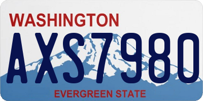 WA license plate AXS7980