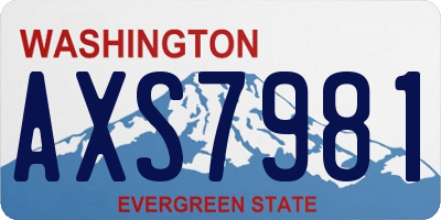WA license plate AXS7981