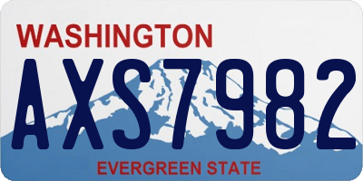 WA license plate AXS7982