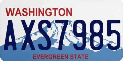 WA license plate AXS7985