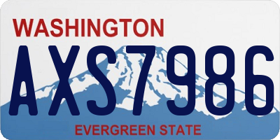 WA license plate AXS7986
