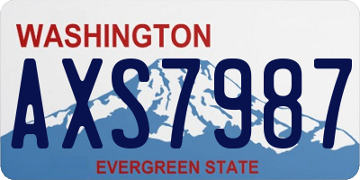 WA license plate AXS7987