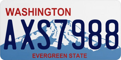 WA license plate AXS7988