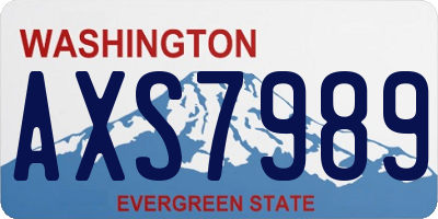 WA license plate AXS7989