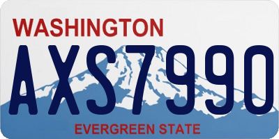 WA license plate AXS7990