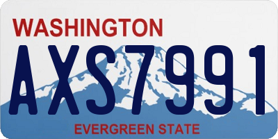 WA license plate AXS7991
