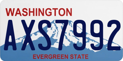 WA license plate AXS7992