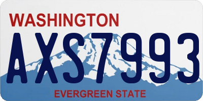 WA license plate AXS7993