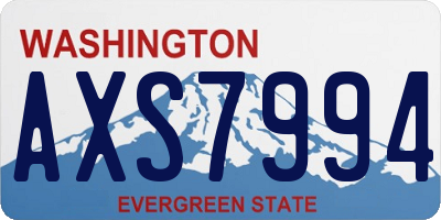 WA license plate AXS7994