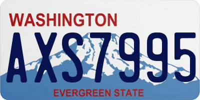 WA license plate AXS7995