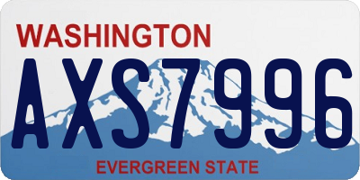 WA license plate AXS7996