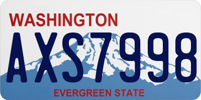 WA license plate AXS7998