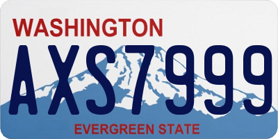 WA license plate AXS7999