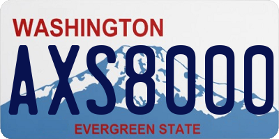 WA license plate AXS8000