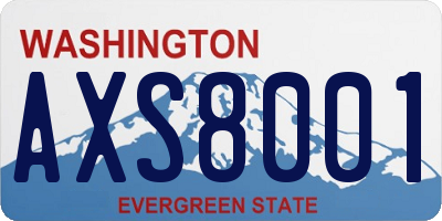 WA license plate AXS8001