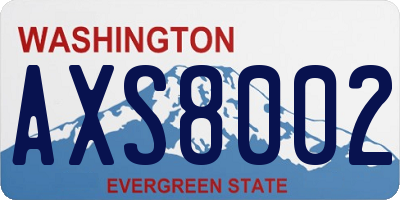 WA license plate AXS8002