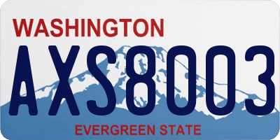 WA license plate AXS8003