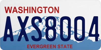 WA license plate AXS8004