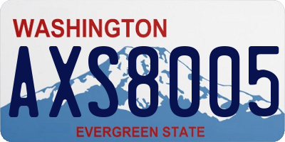 WA license plate AXS8005