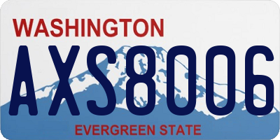 WA license plate AXS8006