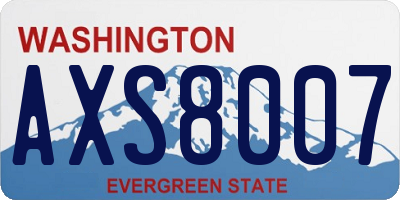 WA license plate AXS8007