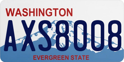 WA license plate AXS8008