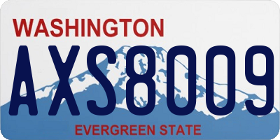 WA license plate AXS8009